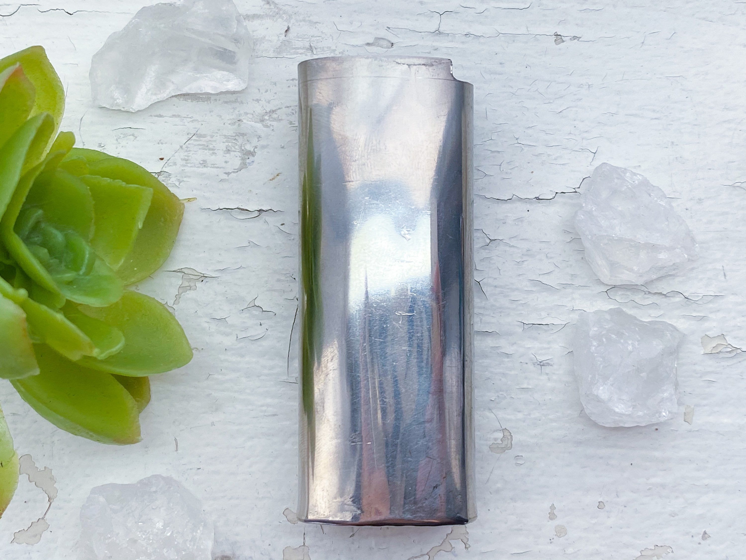 Hawaii Lighter Cover - Vintage Hawaii Souvenir Motif Etched Black Stone and Nickel Silver Lighter Cover/Lighter Case/Lighter Sleeve/Holder