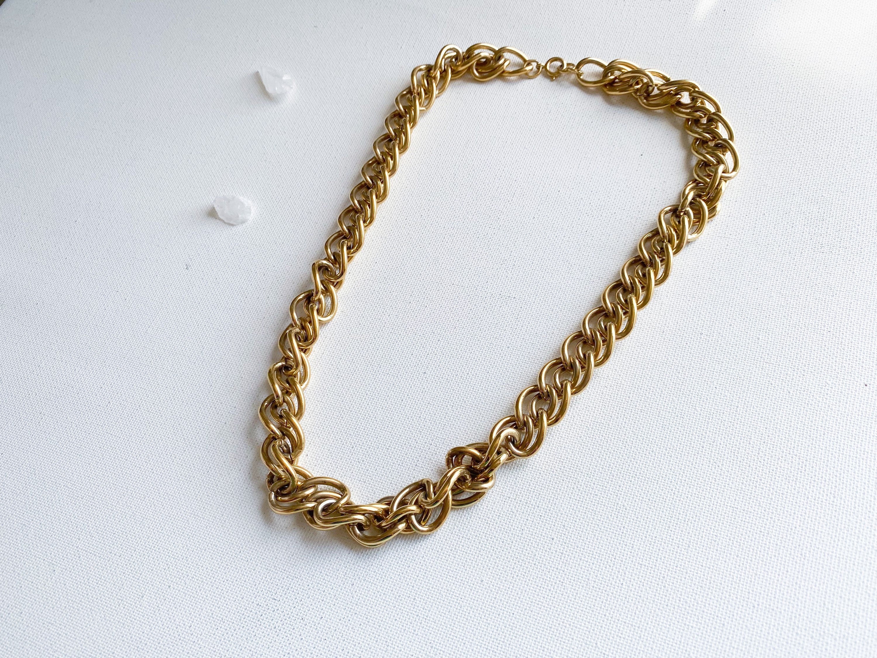 Gretchen Necklace - Vintage Gold-Tone Gold Link Costume Chain Necklace