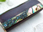 Coastal Lighter Cover - Vintage Wood, Rainbow Abalone Shell Mother of Pearl and Mexico Alpaca Nickel Silver Lighter Cover/Case/Sleeve/Holder