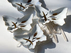Pieris Butterfly Trinket Dish - Vintage White and Gold Japanese Butterfly Porcelain Jewelry Trinket Tray/Ring Dish/Ashtray/Jewelry Bowl