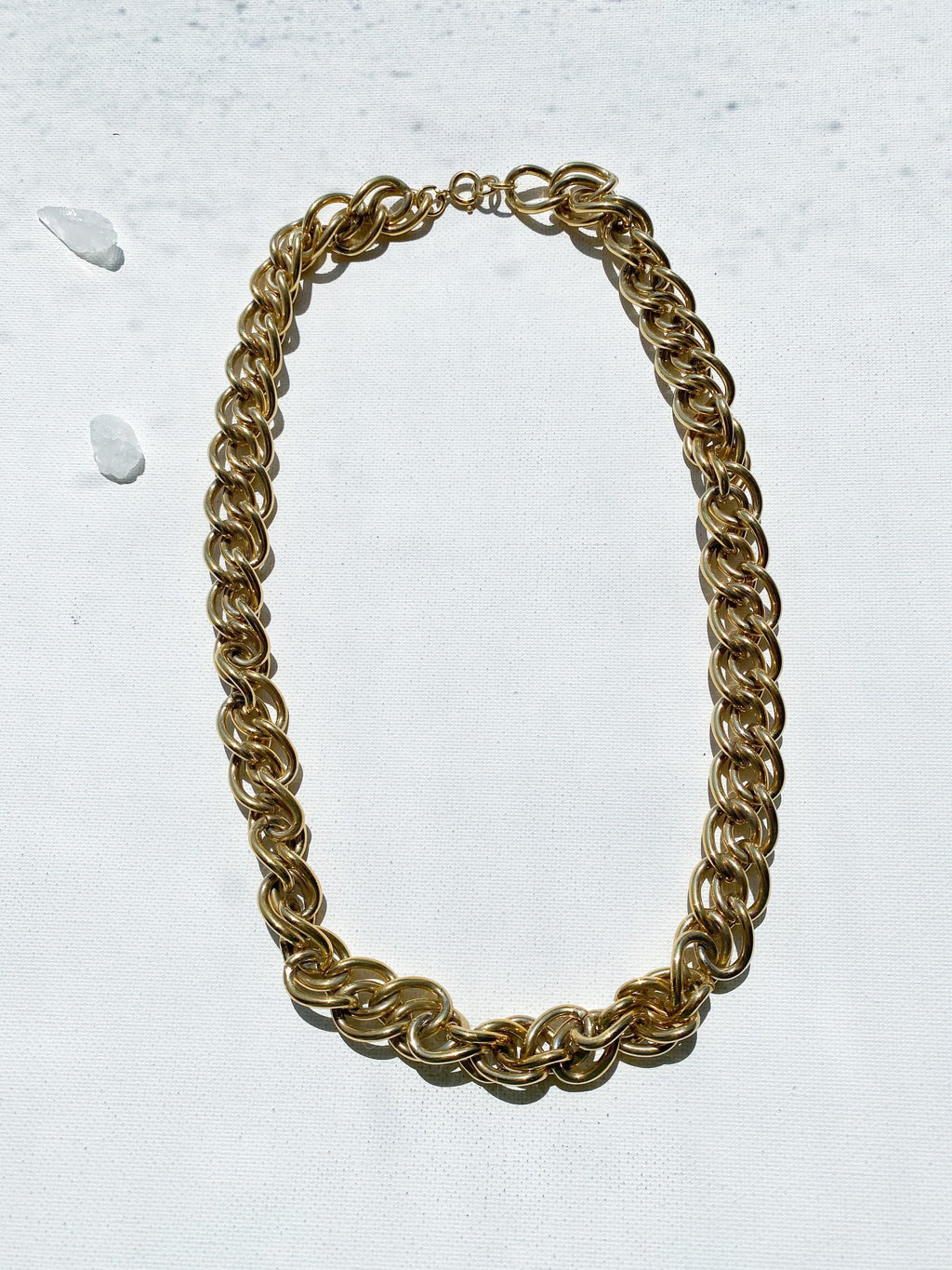 Gretchen Necklace - Vintage Gold-Tone Gold Link Costume Chain Necklace
