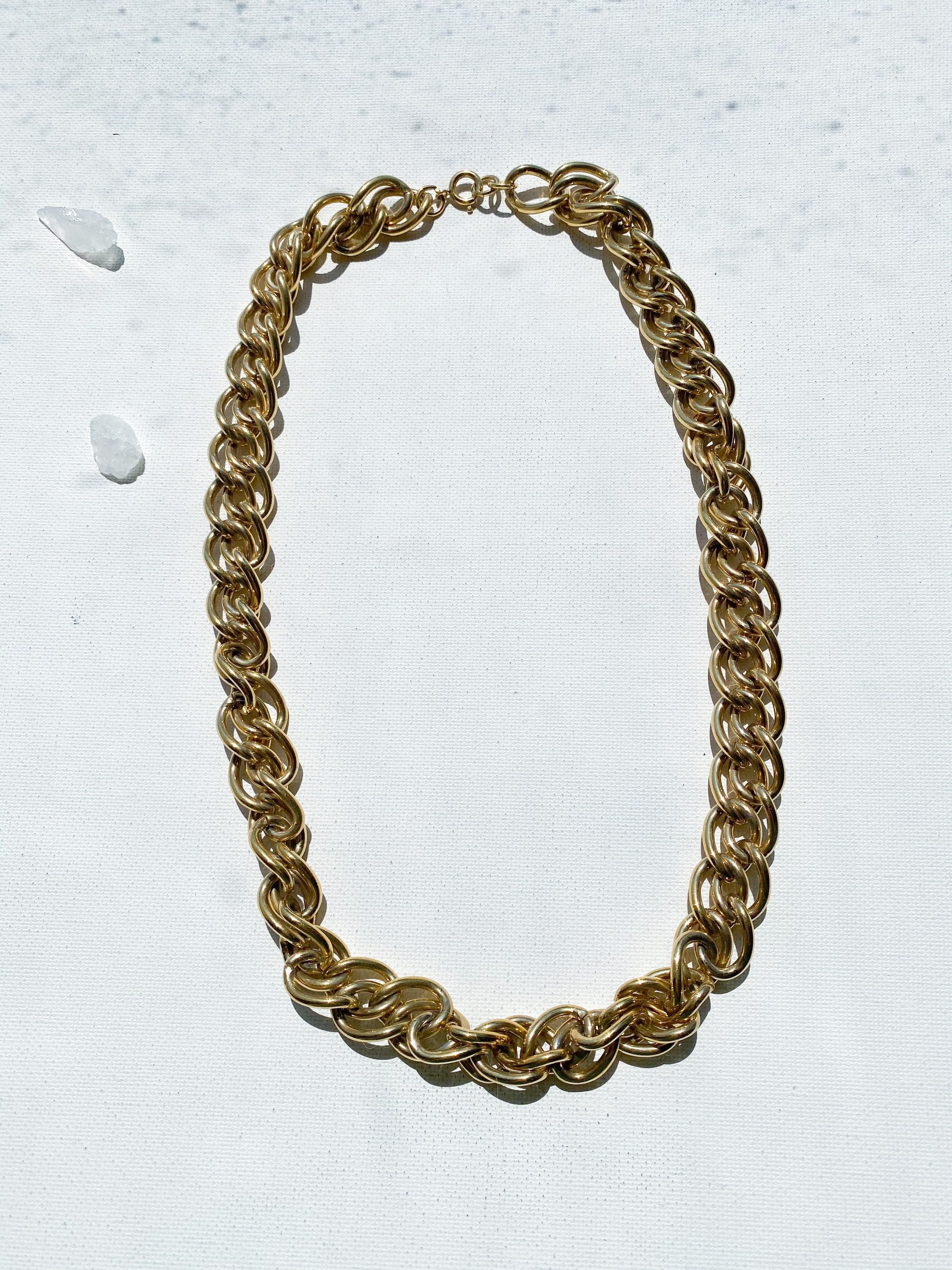 Gretchen Necklace - Vintage Gold-Tone Gold Link Costume Chain Necklace