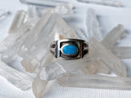 Evil Eye Ring - Vintage 925 Stamped Engraved Sterling Silver and Genuine Turquoise Ring Size 5.5