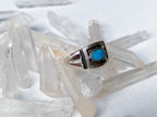 Evil Eye Ring - Vintage 925 Stamped Engraved Sterling Silver and Genuine Turquoise Ring Size 5.5