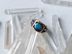 Evil Eye Ring - Vintage 925 Stamped Engraved Sterling Silver and Genuine Turquoise Ring Size 5.5