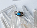Evil Eye Ring - Vintage 925 Stamped Engraved Sterling Silver and Genuine Turquoise Ring Size 5.5