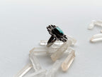 Pocatello Ring - Vintage Sterling Silver and Turquoise Enamel Ring Size 10