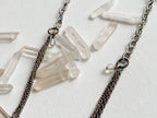 Deity Necklace - Silver-Tone Curated Necklace with Diety Charm, Moonstone Beads & Reclaimed Chain