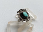 Pocatello Ring - Vintage Sterling Silver and Turquoise Enamel Ring Size 10
