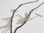 Deity Necklace - Silver-Tone Curated Necklace with Diety Charm, Moonstone Beads & Reclaimed Chain