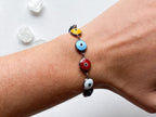 Eye on You Bracelet - Vintage Sterling Silver Rainbow Multicolored Glass Evil Eye Bracelet