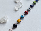 Eye on You Bracelet - Vintage Sterling Silver Rainbow Multicolored Glass Evil Eye Bracelet