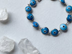 Eye on You Bracelet - Vintage Sterling Silver Light Blue Glass Evil Eye Bracelet