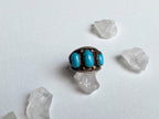 Truckee Ring - Vintage Unstamped Sterling Silver and Genuine Turquoise Ring Size 8
