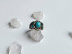 Etna Ring - Vintage Unstamped Sterling Silver and Genuine Turquoise Ring Size 7 1/4