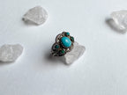 Etna Ring - Vintage Unstamped Sterling Silver and Genuine Turquoise Ring Size 7 1/4