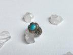 Etna Ring - Vintage Unstamped Sterling Silver and Genuine Turquoise Ring Size 7 1/4
