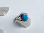 Arcata Ring - Vintage 925 Mexico Stamped Sterling Silver and Genuine Turquoise Ring Size 7 1/4