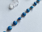 Eye on You Bracelet - Vintage Sterling Silver Light Blue Glass Evil Eye Bracelet