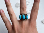 Truckee Ring - Vintage Unstamped Sterling Silver and Genuine Turquoise Ring Size 8