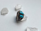 Truckee Ring - Vintage Unstamped Sterling Silver and Genuine Turquoise Ring Size 8