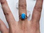 Arcata Ring - Vintage 925 Mexico Stamped Sterling Silver and Genuine Turquoise Ring Size 7 1/4