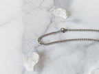 Anastasiya Knife Necklace - Vintage Silver-Tone Mother of Pearl Penknife, Freshwater Pearl, Silver Alloy Bell & Reclaimed Chain Necklace