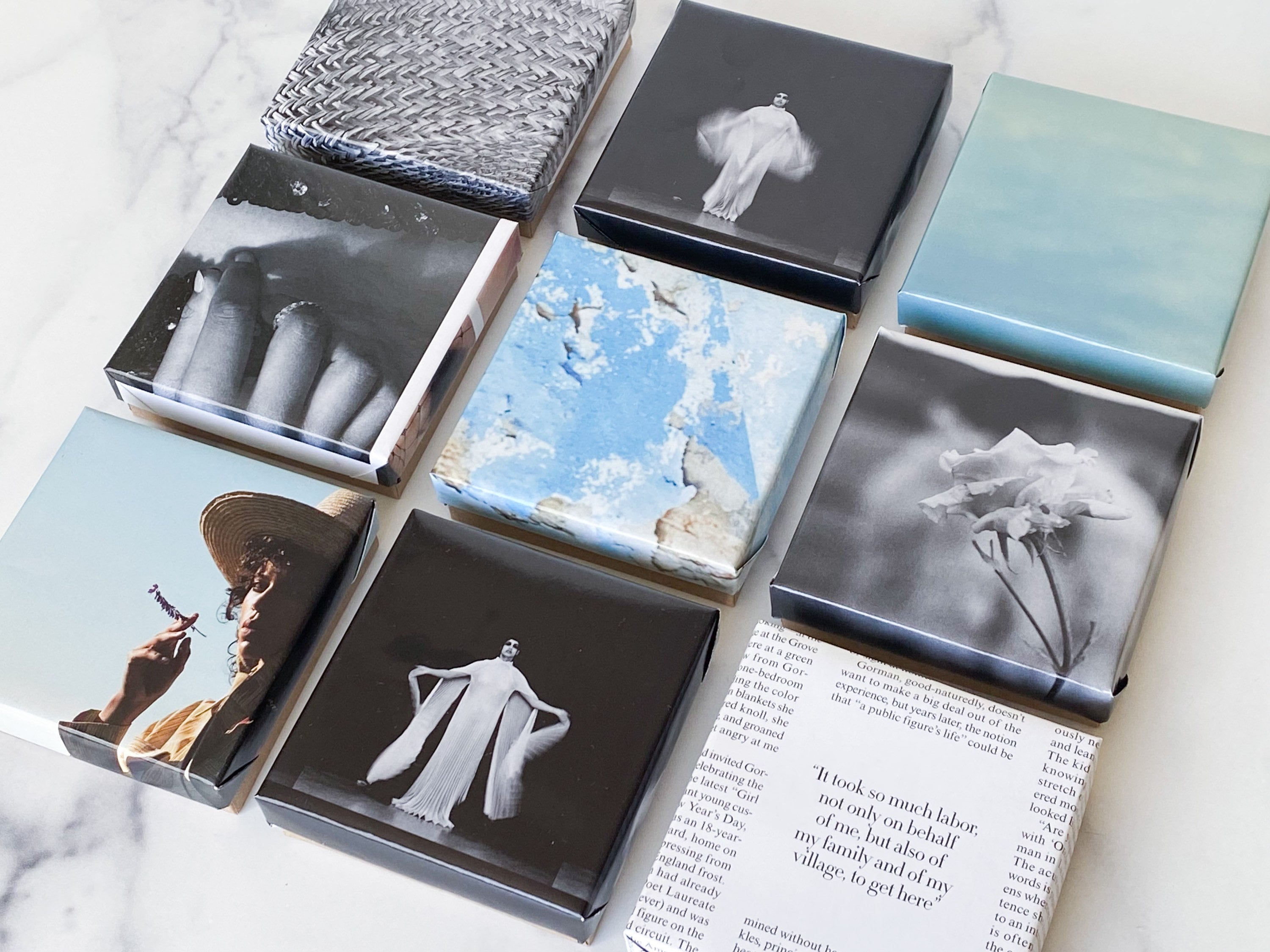 Hand-Wrapped Gift Box Set (3, 6, 9 or 12) 3.5x3.5x1, Design Chosen at Random / Gift Wrapping / Small Gift Boxes / Gift Box Set / Jewelry Box
