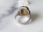Antler Ring - Vintage Sterling Silver Neutral Stone Cabochon Ring Size 6
