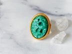 Fawn & Flowers Ring - Vintage Gold-Tone Adjustable Poison Ring by Avon / Secret Compartment Ring /Poison Ring/Secret Ring/Hidden Compartment