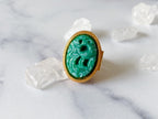 Fawn & Flowers Ring - Vintage Gold-Tone Adjustable Poison Ring by Avon / Secret Compartment Ring /Poison Ring/Secret Ring/Hidden Compartment