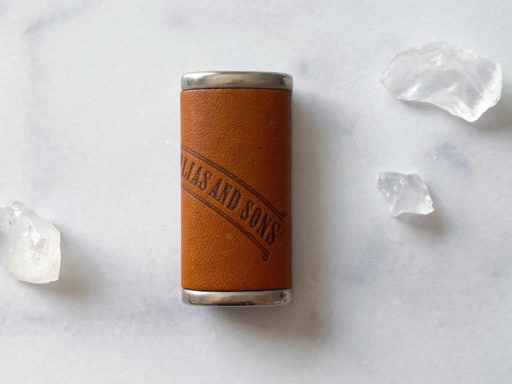George Lighter Cover - George Kalias and Sons Leather-Wrapped Mini Lighter Sleeve/Lighter Cover/Lighter Sleeve/Lighter Case/Lighter Holder