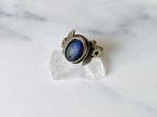 Tirin Ring - Vintage Silver-Tone Oval Blue Glass Stone Ring from Afghanistan /Unique Ring/Beautiful Ring/Men's Ring /Women's Ring