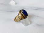 Herat Ring - Vintage Gold-Tone Oval Blue Raw Lapis Lazuli Stone Ring from Afghanistan /Unique Ring/Beautiful Ring/Men's Ring /Women's Ring