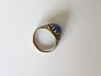 Herat Ring - Vintage Gold-Tone Oval Blue Raw Lapis Lazuli Stone Ring from Afghanistan /Unique Ring/Beautiful Ring/Men's Ring /Women's Ring
