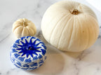 Pumpkin Trinket Box - Vintage Blue and White Porcelain Pumpkin Keepsake Box/Treasure Box/Halloween Decoration/Halloween Decor/Holiday Decor