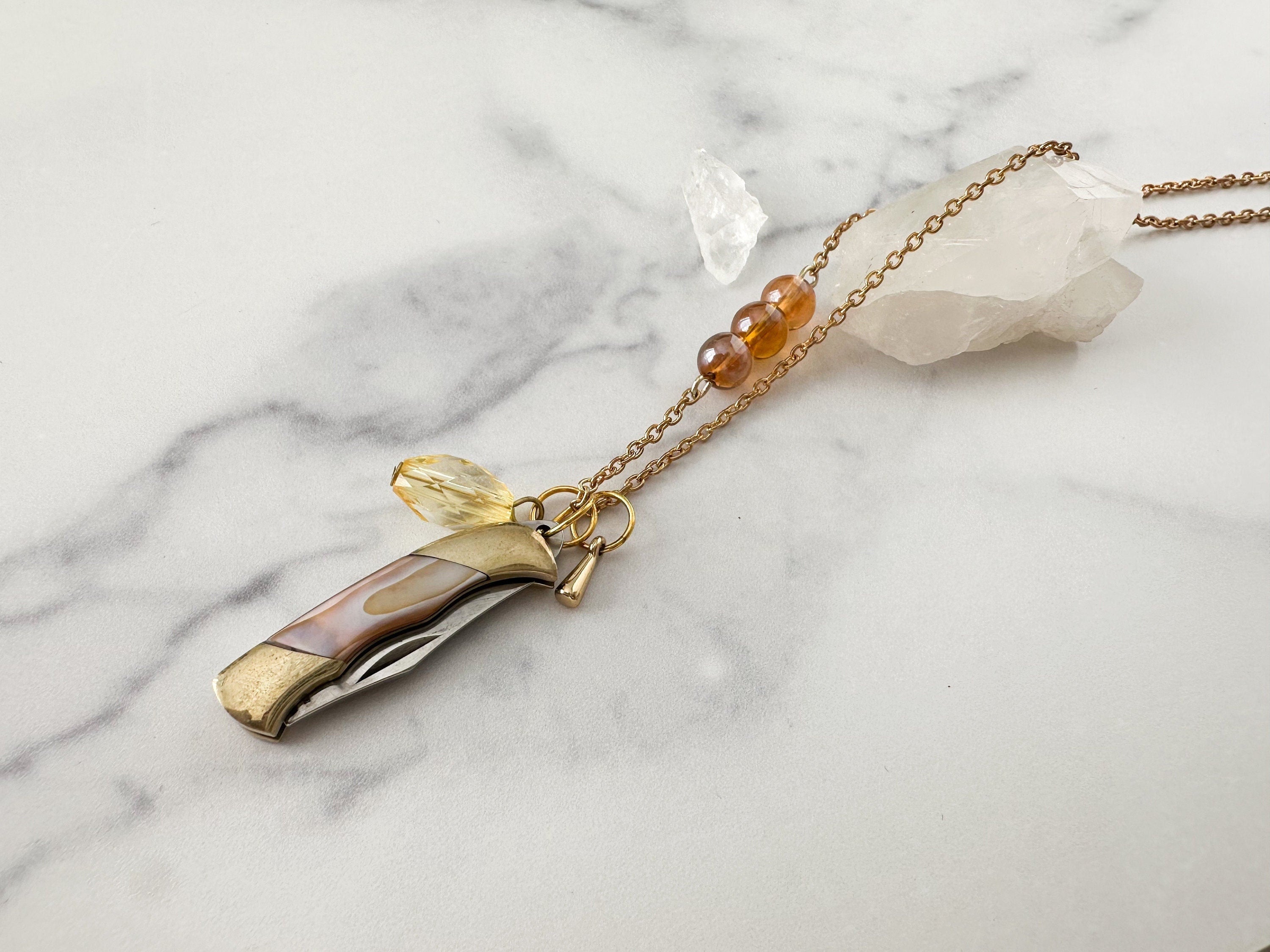 Saffron Knife Necklace