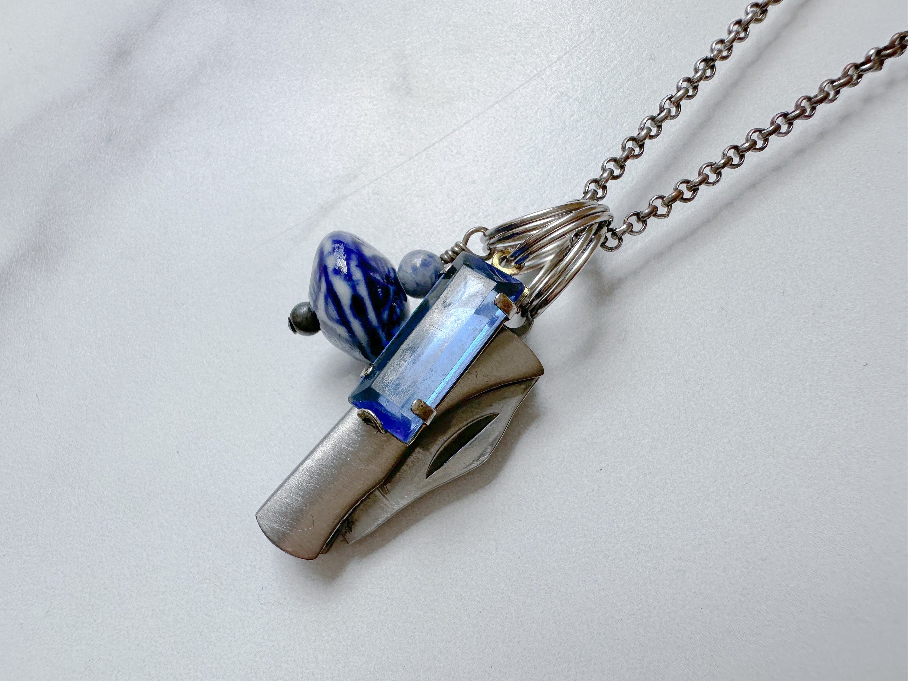 Navy Knife Necklace