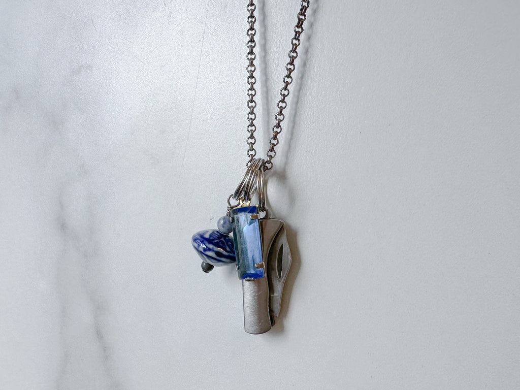Navy Knife Necklace