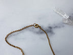 Duo Knife Necklace - Gold-Tone Mother of Pearl Folding Knife, Vintage Gold-Tone Spike Charm & Patchwork Reclaimed Chain Statement Necklace