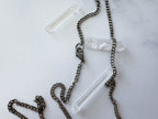 Zeus Knife Necklace - Vintage Mother of Pearl Penknife, Silver-Tone Lightning Bolt Charm & Reclaimed Patchwork Chain Statement Necklace