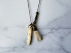 Doe Knife Necklace - Vintage Gold-Tone Folding Knife, Deer Tooth Pendant, Vintage Charm & Reclaimed Chain Statement Necklace