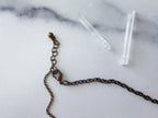 Doe Knife Necklace - Vintage Gold-Tone Folding Knife, Deer Tooth Pendant, Vintage Charm & Reclaimed Chain Statement Necklace