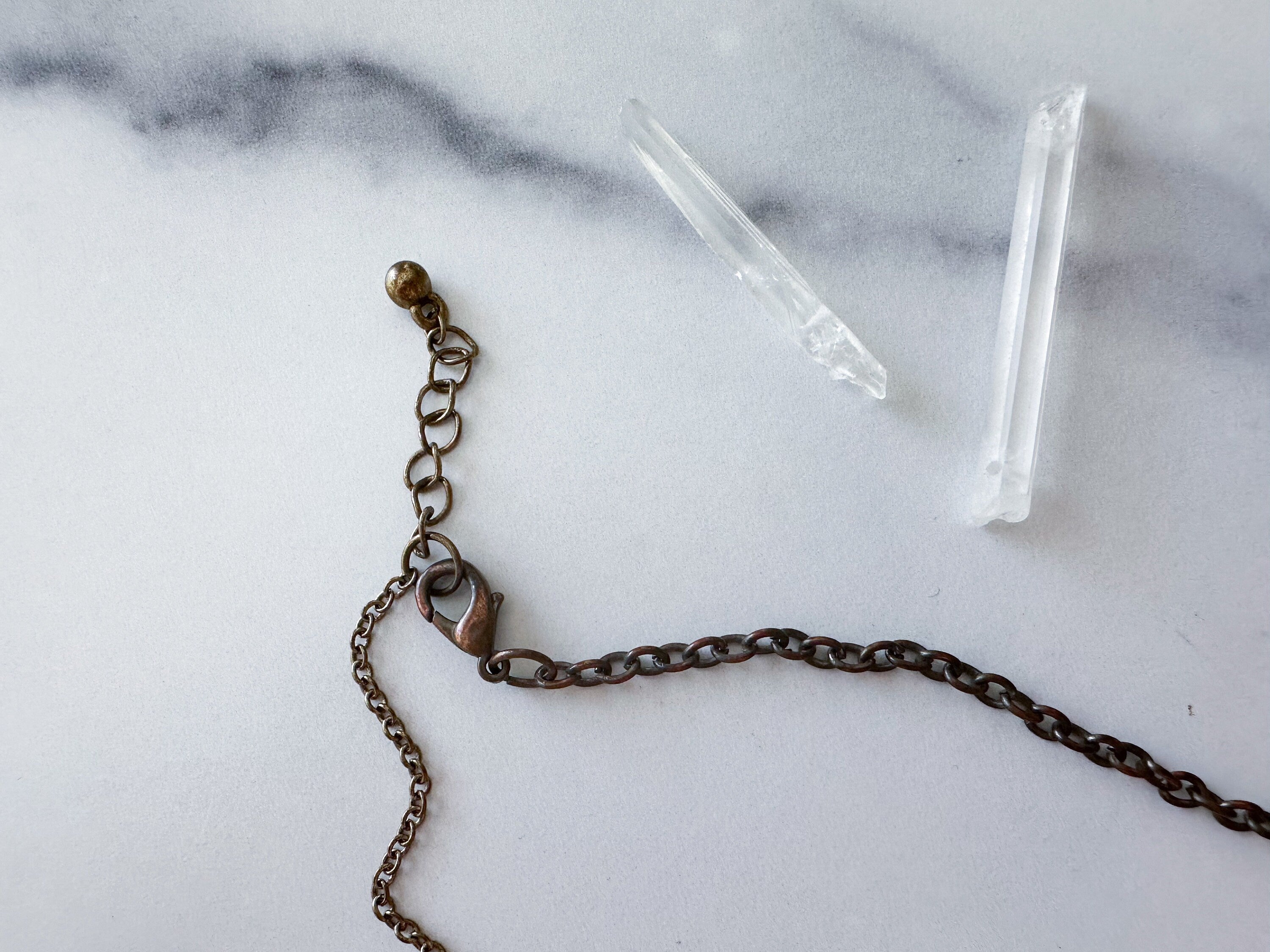 Doe Knife Necklace - Vintage Gold-Tone Folding Knife, Deer Tooth Pendant, Vintage Charm & Reclaimed Chain Statement Necklace