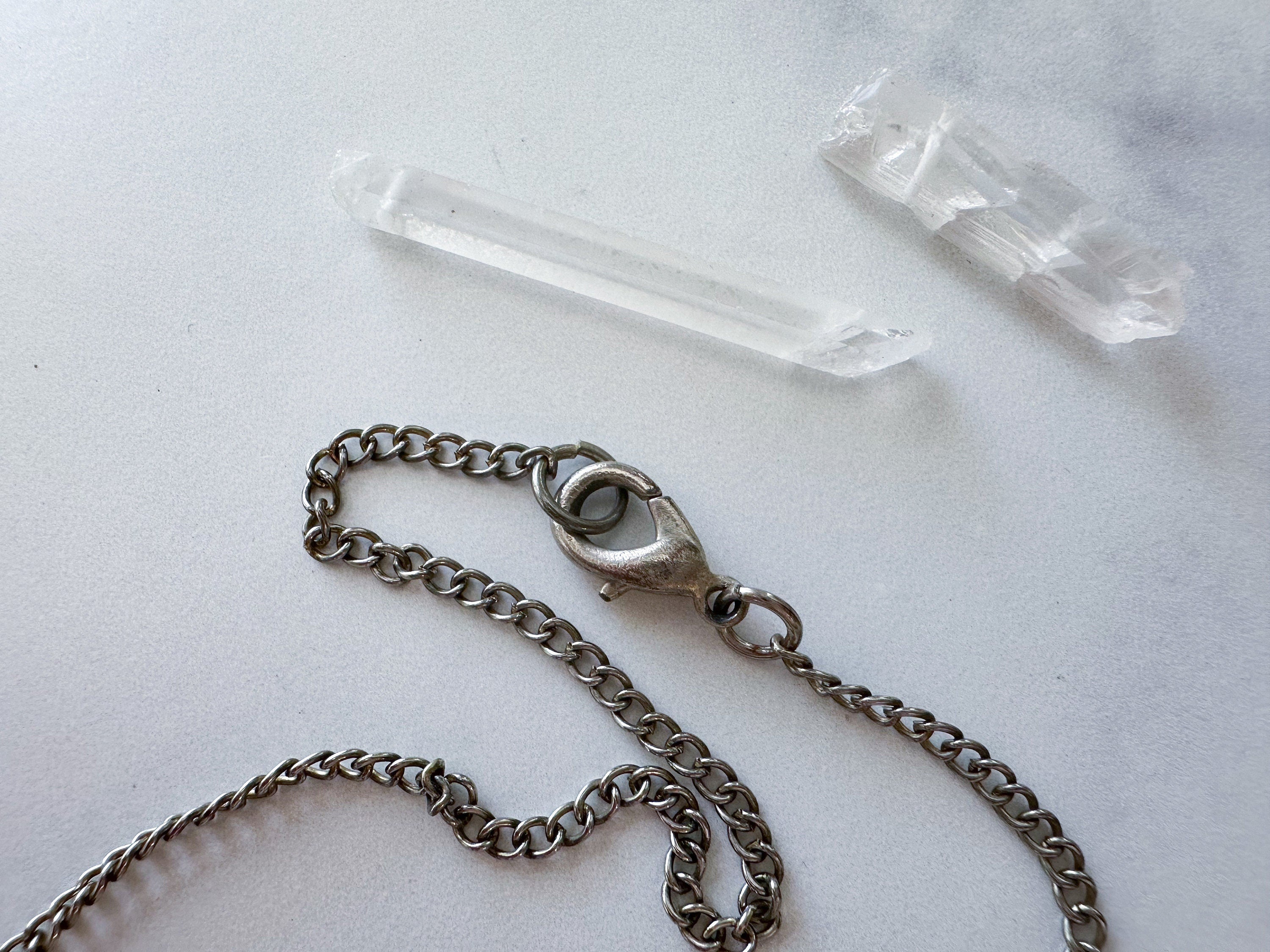 Fez Knife Necklace - Vintage Mother of Pearl Penknife, Silver-Tone Bead Charm, Kuchi Bell & Patchwork Reclaimed Chain Statement Necklace